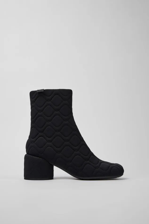 Women Camper Ankle Boots Niki Black Textile Boots