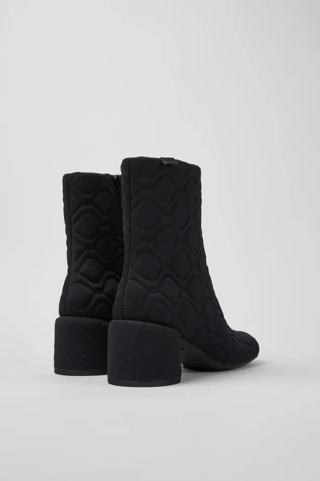 Women Camper Ankle Boots Niki Black Textile Boots
