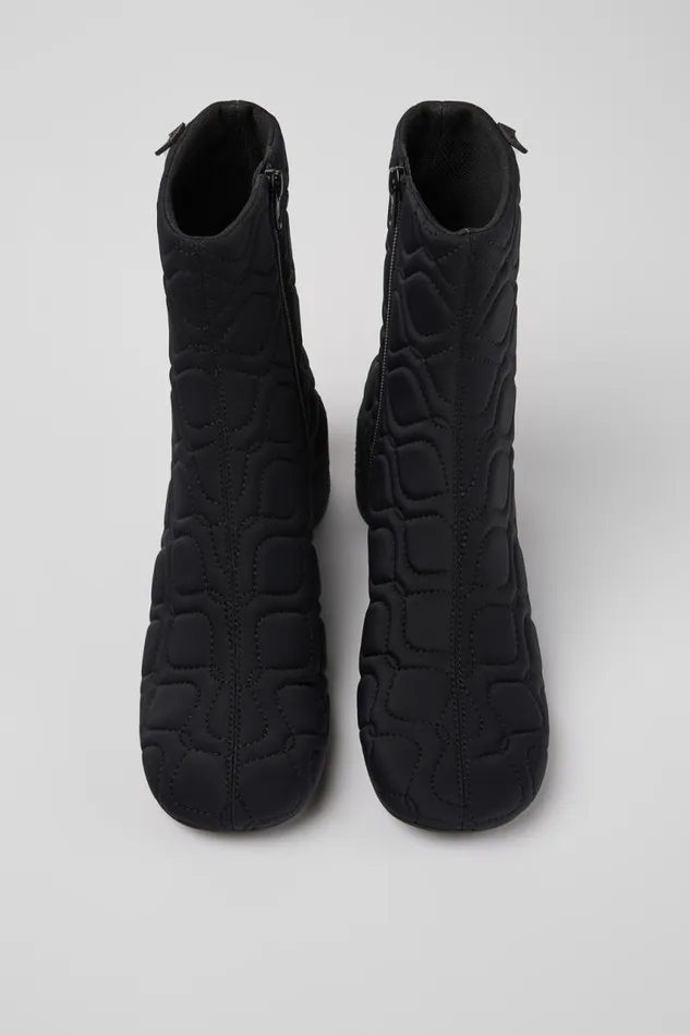 Women Camper Ankle Boots Niki Black Textile Boots