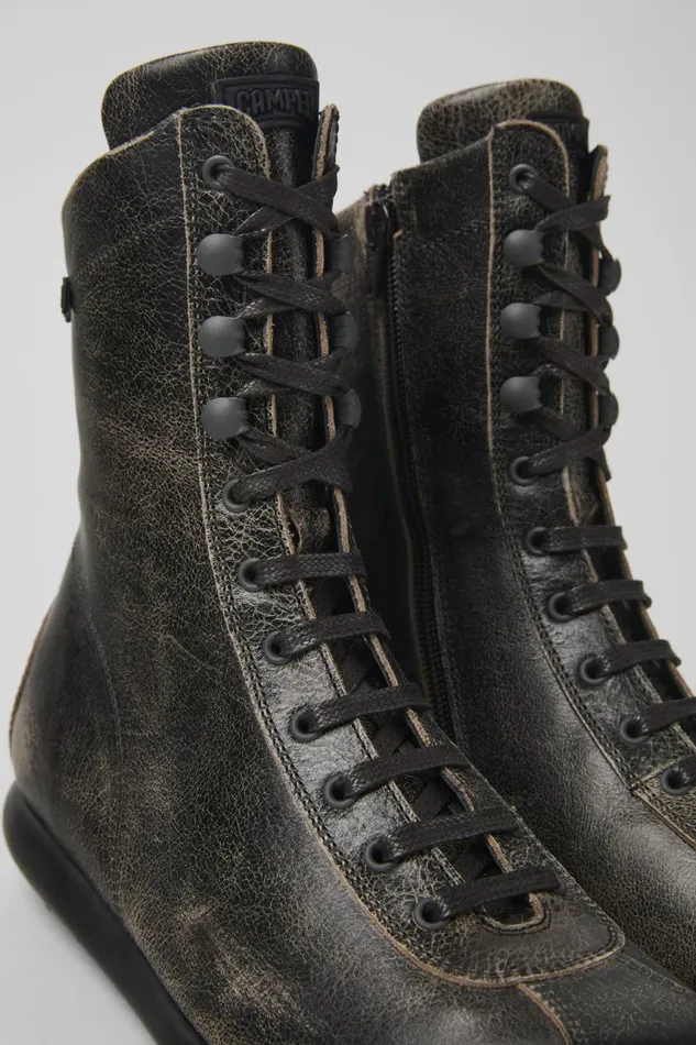 Women Camper Ankle Boots Pelotas Bicolor Leather Boots