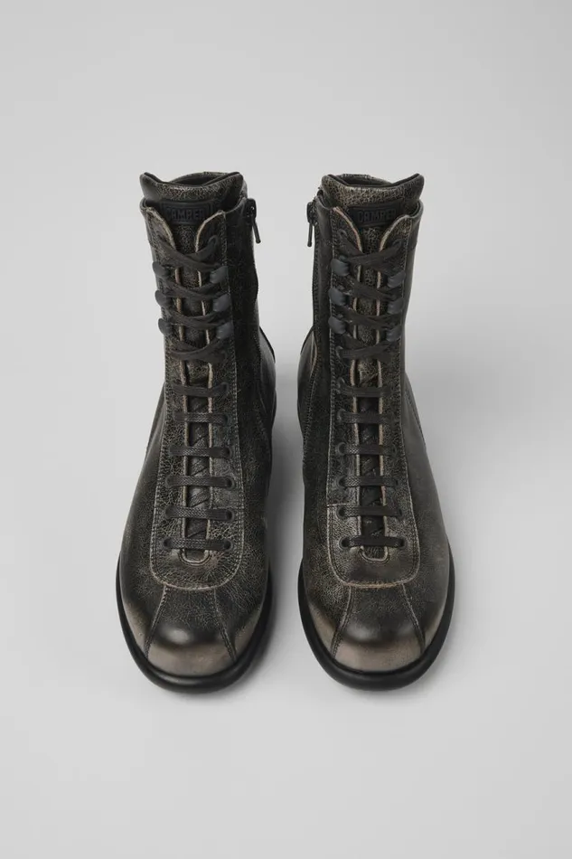 Women Camper Ankle Boots Pelotas Bicolor Leather Boots