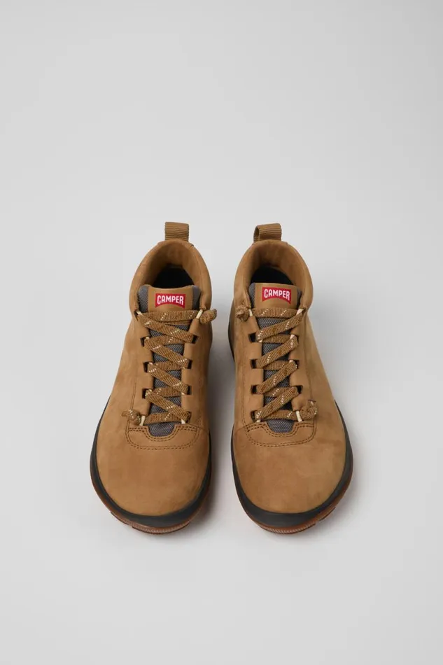 Women Camper Ankle Boots Peu Pista GORETEX Brown Nubuck And Textile Ankle Boots Women Camper Ankle Boots Peu Pista GORETEX Brown Nubuck And Textile Ankle Boots