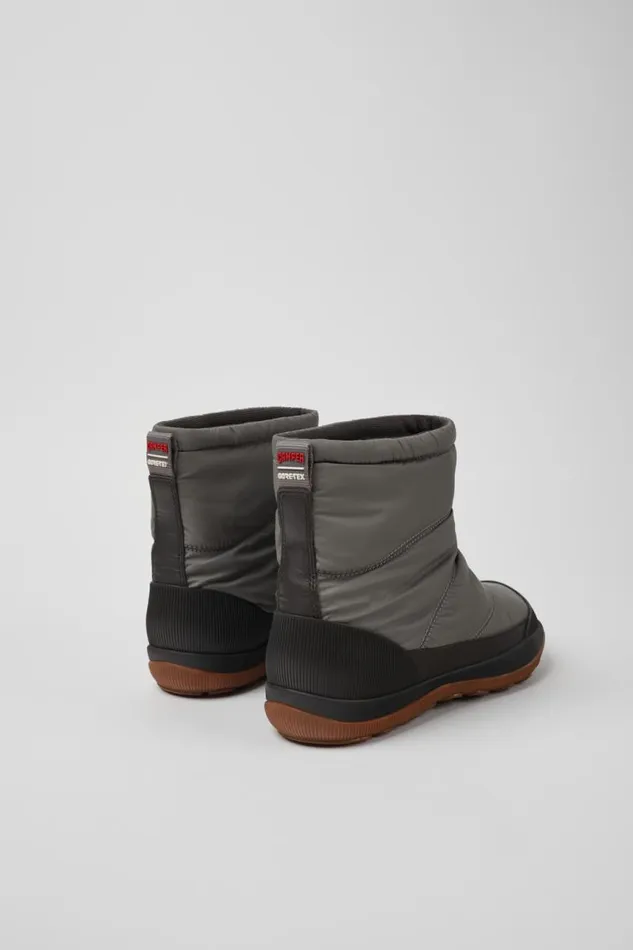 Women Camper Ankle Boots Peu Pista GORETEX Gray Textile And Leather Boots