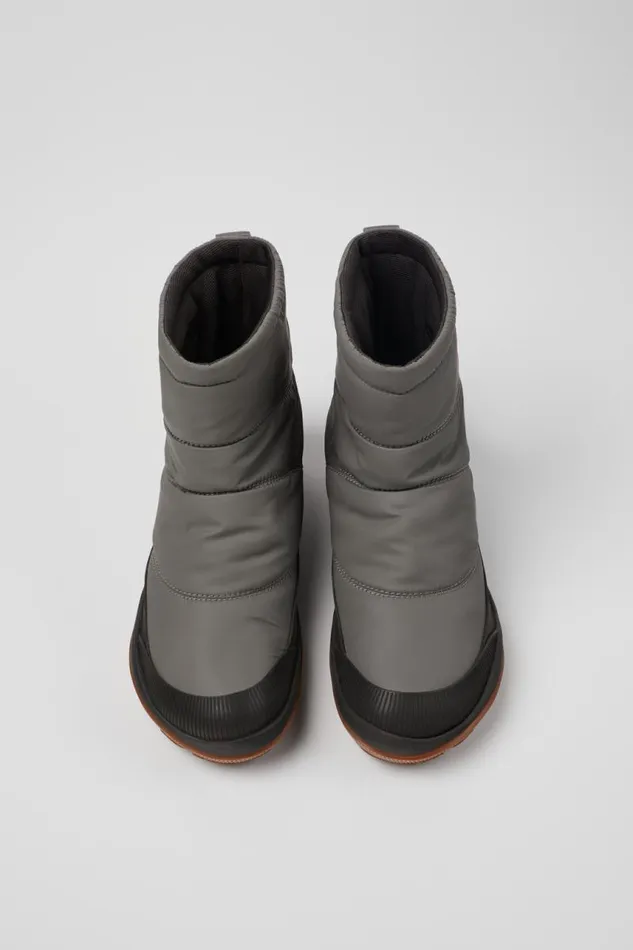 Women Camper Ankle Boots Peu Pista GORETEX Gray Textile And Leather Boots