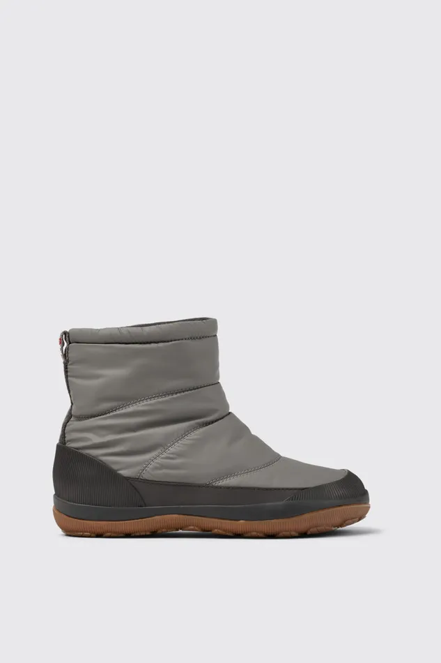 Women Camper Ankle Boots Peu Pista GORETEX Gray Textile And Leather Boots