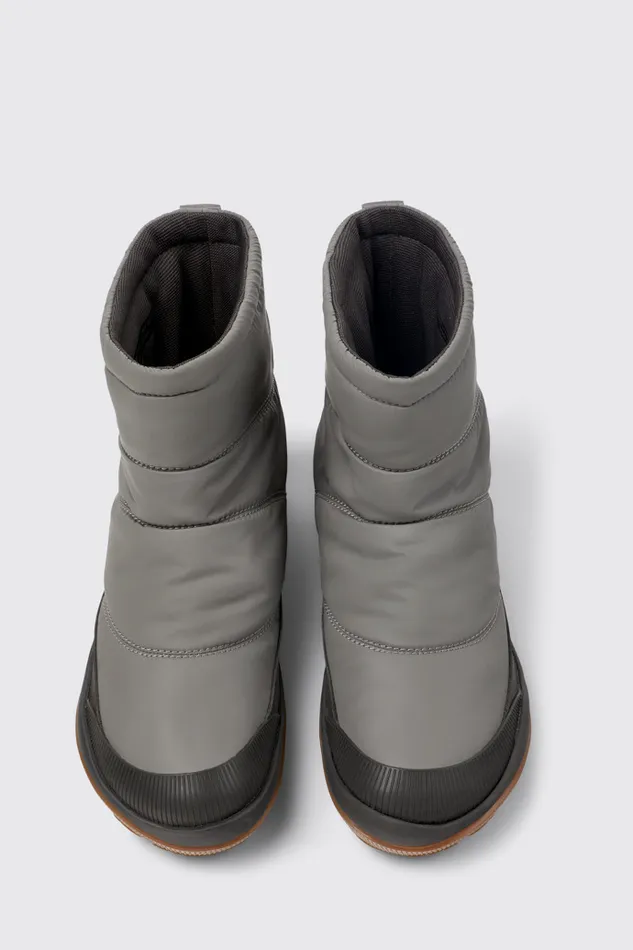 Women Camper Ankle Boots Peu Pista GORETEX Gray Textile And Leather Boots