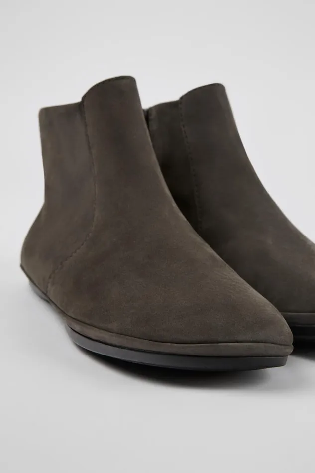 Women Camper Ankle Boots Right Gray Nubuck Ankle Boots