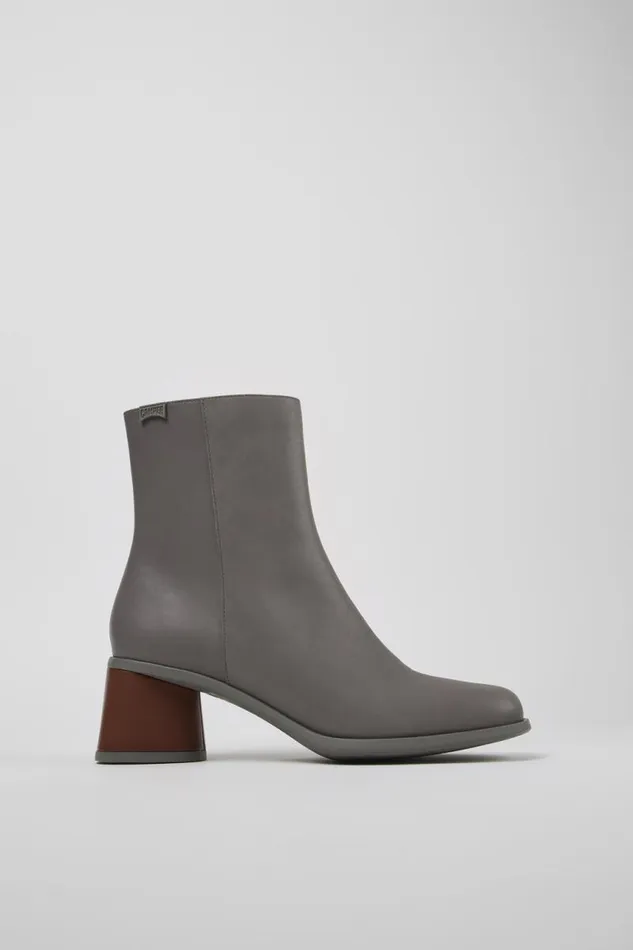 Women Camper Ankle Boots Twins Gray Leather Boots Women Camper Ankle Boots Twins Gray Leather Boots