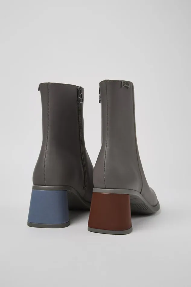 Women Camper Ankle Boots Twins Gray Leather Boots Women Camper Ankle Boots Twins Gray Leather Boots