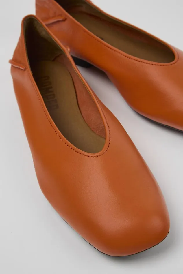 Women Camper Ballerinas Casi Myra Orange Leather Ballerinas