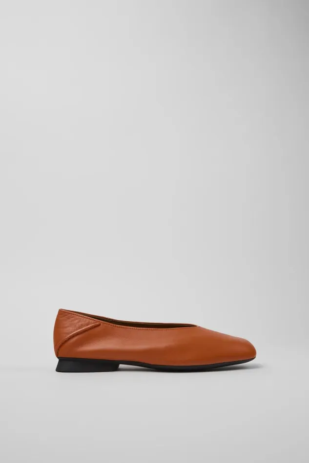 Women Camper Ballerinas Casi Myra Orange Leather Ballerinas