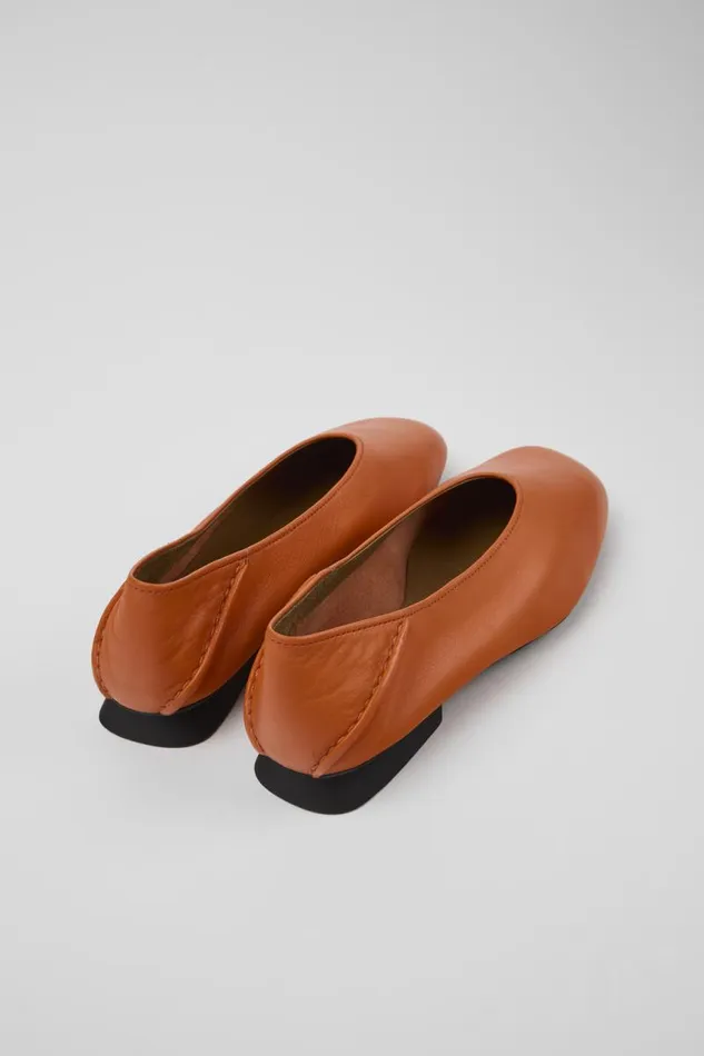 Women Camper Ballerinas Casi Myra Orange Leather Ballerinas