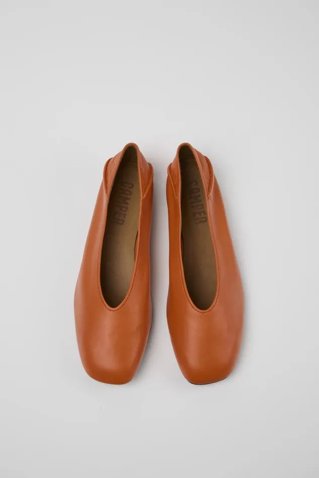Women Camper Ballerinas Casi Myra Orange Leather Ballerinas