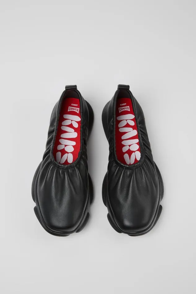 Women Camper Ballerinas Karst Black Leather Shoes Women Camper Ballerinas Karst Black Leather Shoes
