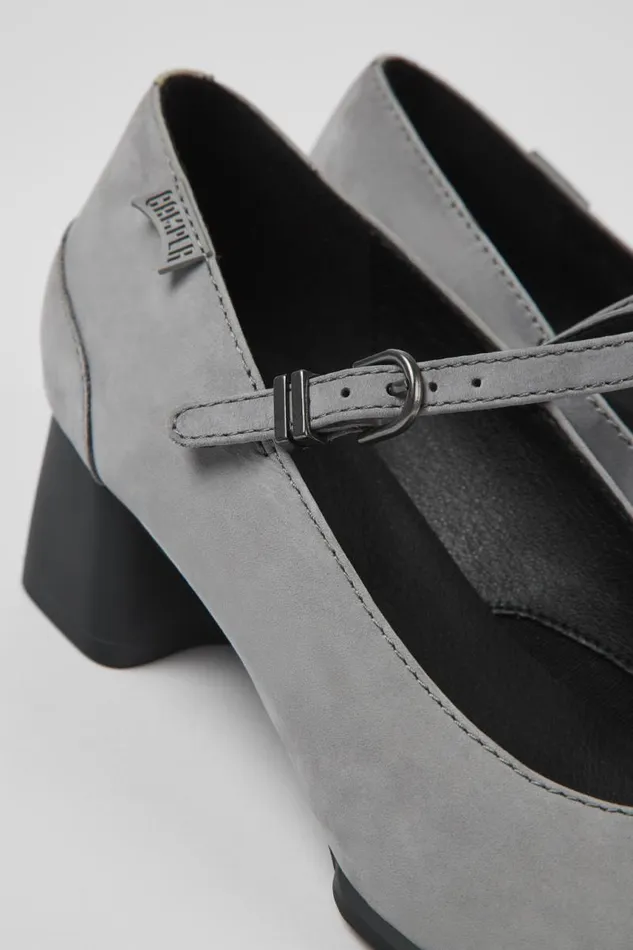Women Camper Ballerinas Katie Gray Nubuck Mary Jane Heels