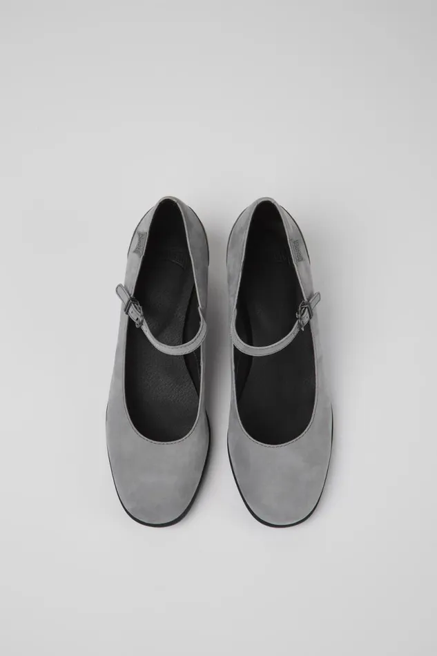 Women Camper Ballerinas Katie Gray Nubuck Mary Jane Heels Women Camper Ballerinas Katie Gray Nubuck Mary Jane Heels