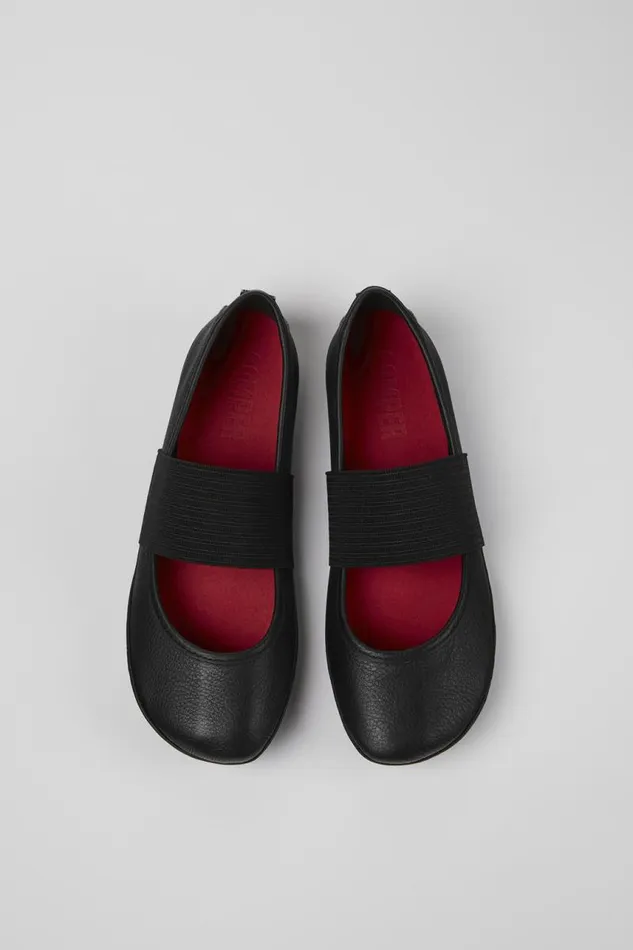 Women Camper Ballerinas Right Black Leather Ballerina