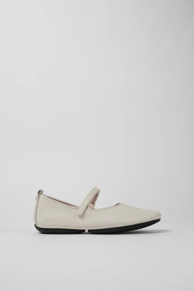 Women Camper Ballerinas Right White Leather Shoes Women Camper Ballerinas Right White Leather Shoes