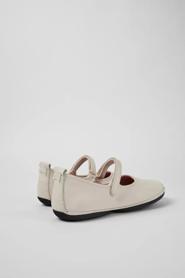 Women Camper Ballerinas Right White Leather Shoes Women Camper Ballerinas Right White Leather Shoes