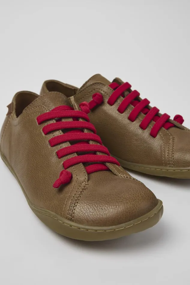 Women Camper Casual Shoes Peu Brown Leather Shoes