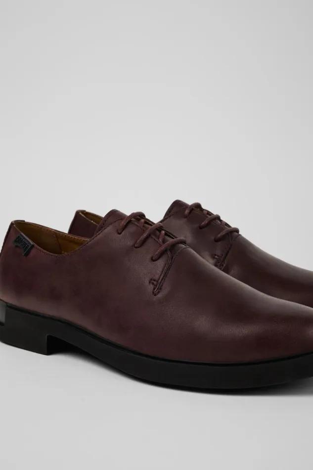 Women Camper Flat Shoes Iman Womens Burgundy Laceup Shoe