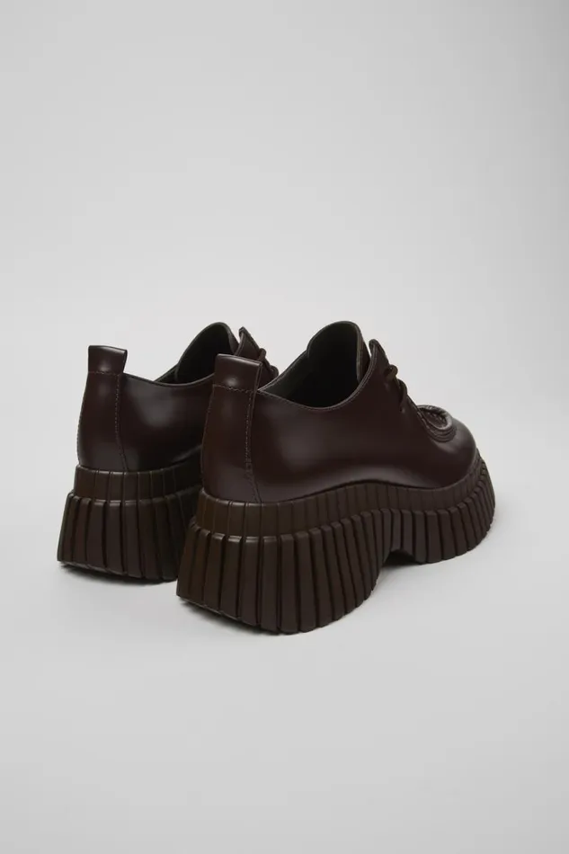 Women Camper Formal Shoes BCN Brown Leather Shoes Women Camper Formal Shoes BCN Brown Leather Shoes