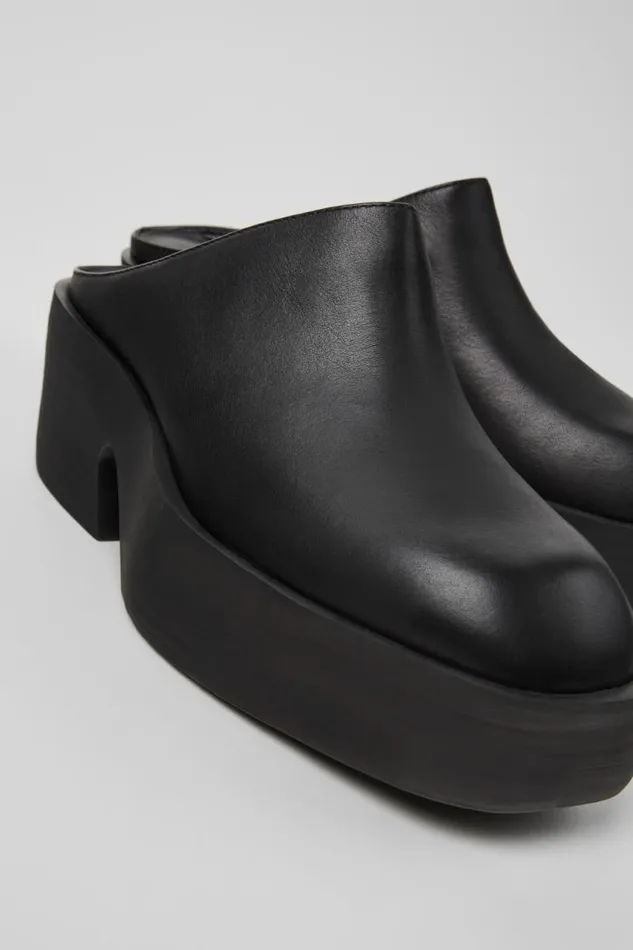 Women Camper Formal Shoes Billie Black Leather Clogs