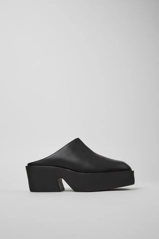 Women Camper Formal Shoes Billie Black Leather Clogs Women Camper Formal Shoes Billie Black Leather Clogs