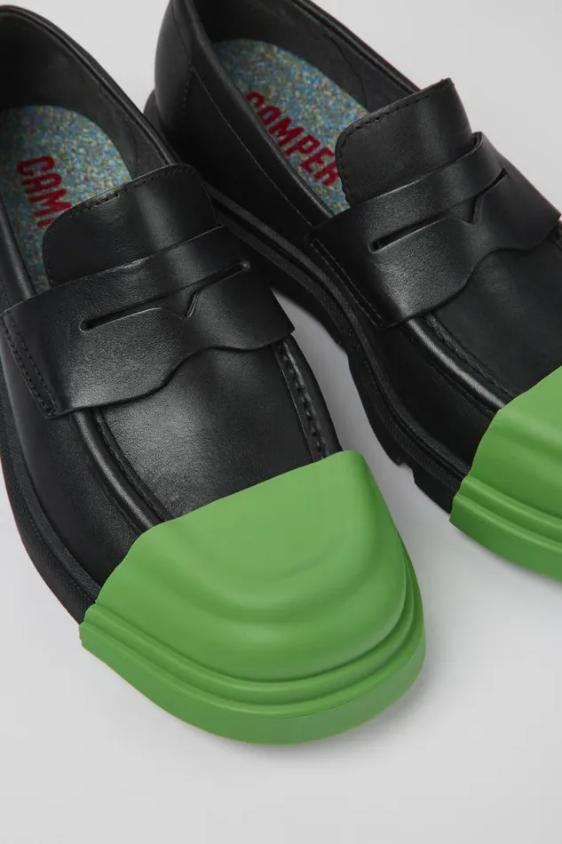 Women Camper Formal Shoes Junction Black Leather Loafer