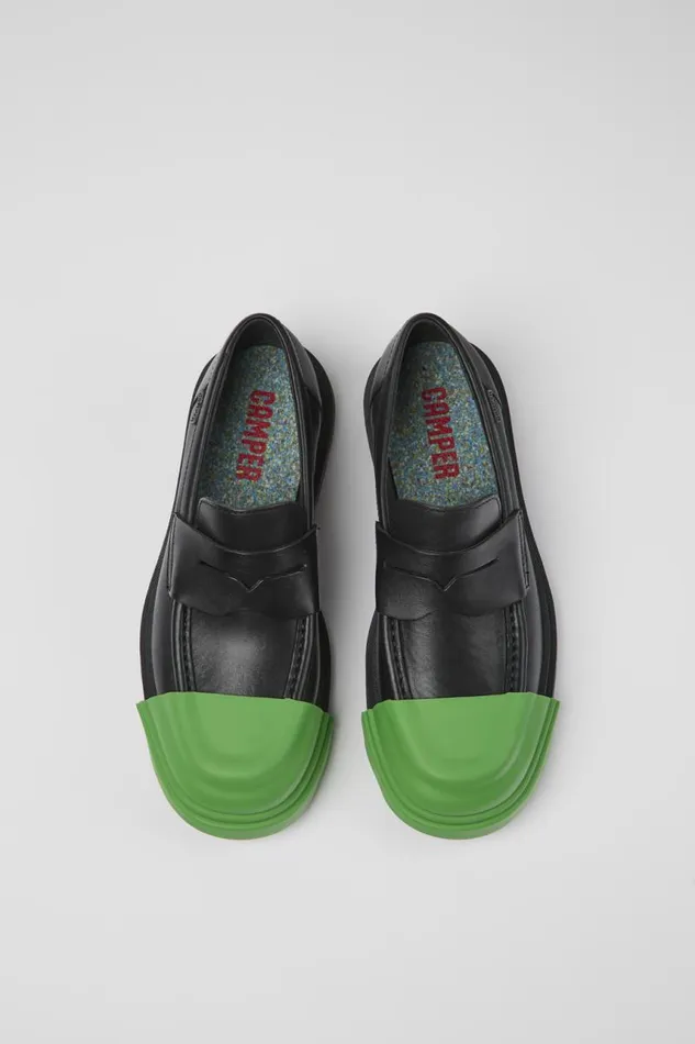 Women Camper Formal Shoes Junction Black Leather Loafer