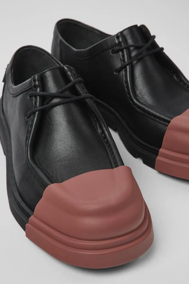 Women Camper Formal Shoes Junction Black Leather Wallabee Shoe