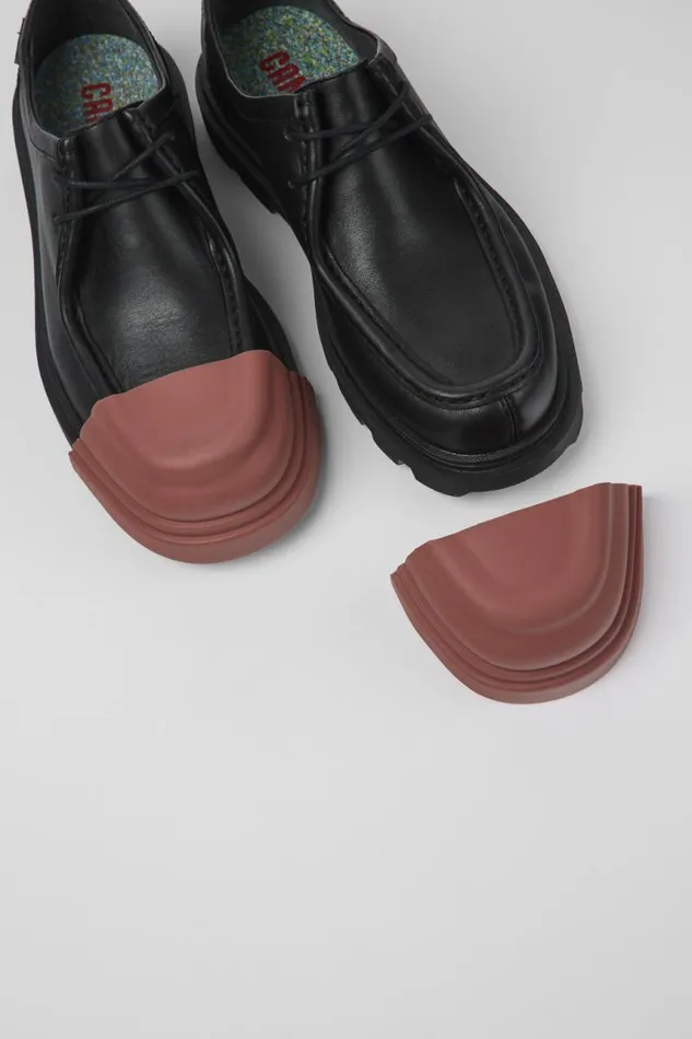 Women Camper Formal Shoes Junction Black Leather Wallabee Shoe