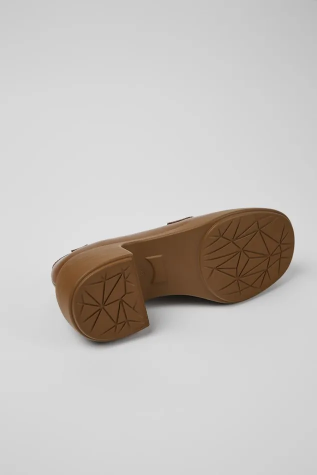Women Camper Formal Shoes Thelma Brown Leather Shoes