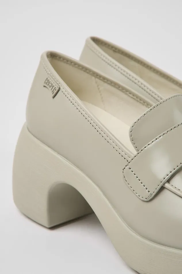 Women Camper Formal Shoes Thelma Gray Leather Shoes