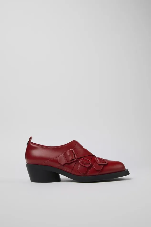 Women Camper Formal Shoes Twins Red Leather Shoes