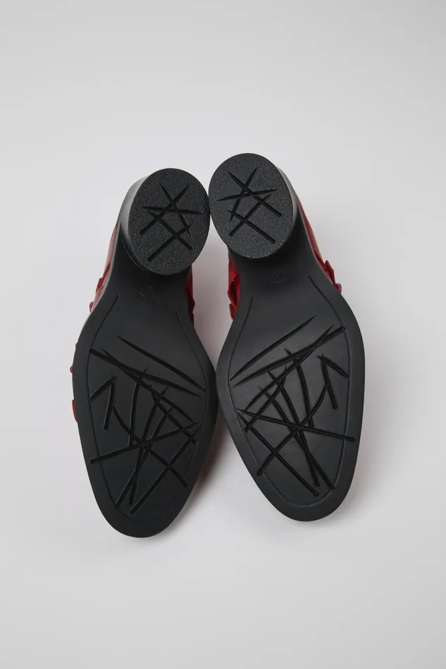 Women Camper Formal Shoes Twins Red Leather Shoes Women Camper Formal Shoes Twins Red Leather Shoes