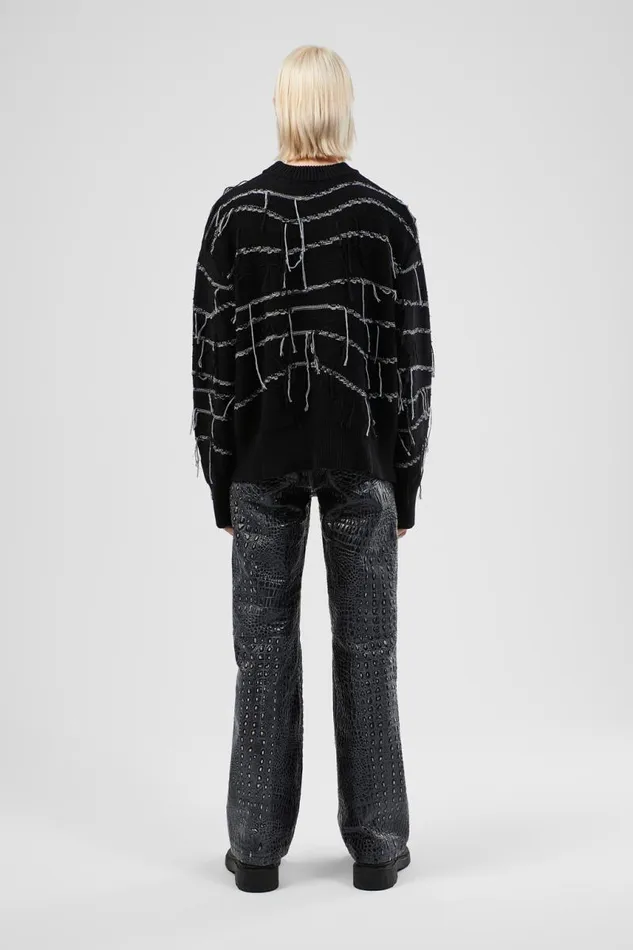 Women Camper Knit Melange Knit Sweater Black Organic Cotton Knit Sweater Women Camper Knit Melange Knit Sweater Black Organic Cotton Knit Sweater