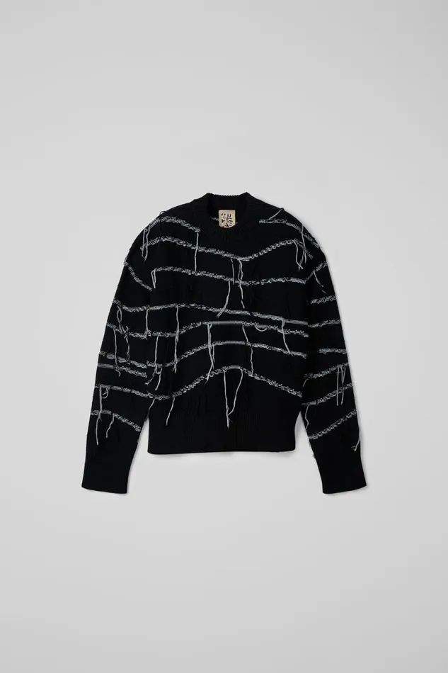 Women Camper Knit Melange Knit Sweater Black Organic Cotton Knit Sweater Women Camper Knit Melange Knit Sweater Black Organic Cotton Knit Sweater