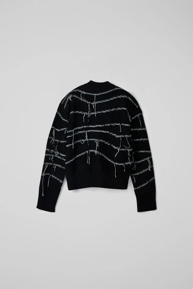 Women Camper Knit Melange Knit Sweater Black Organic Cotton Knit Sweater Women Camper Knit Melange Knit Sweater Black Organic Cotton Knit Sweater