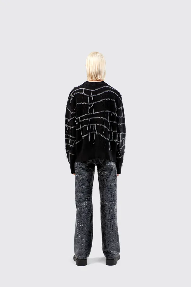 Women Camper Knit Melange Knit Sweater Black Organic Cotton Knit Sweater Women Camper Knit Melange Knit Sweater Black Organic Cotton Knit Sweater