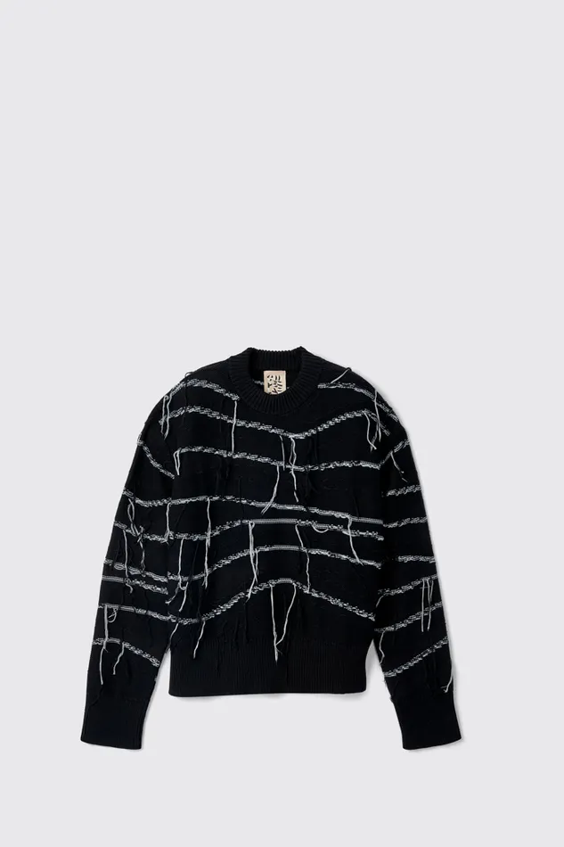 Women Camper Knit Melange Knit Sweater Black Organic Cotton Knit Sweater Women Camper Knit Melange Knit Sweater Black Organic Cotton Knit Sweater