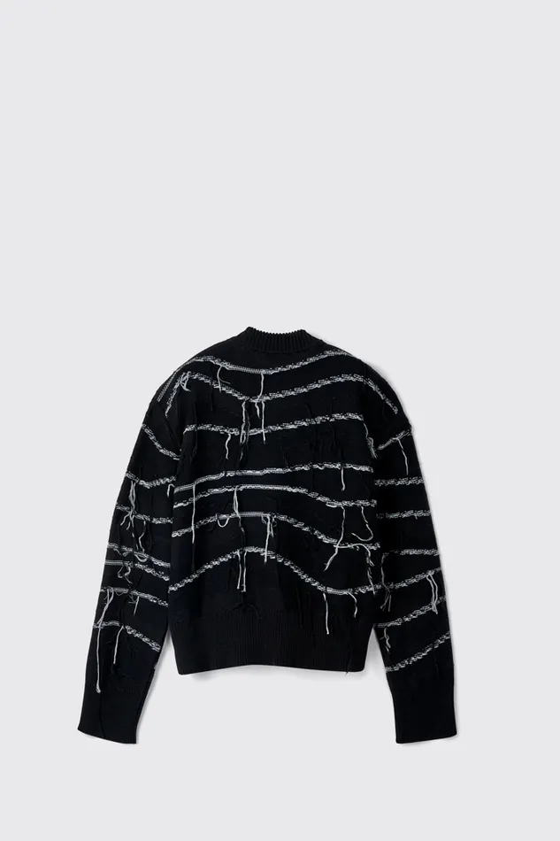 Women Camper Knit Melange Knit Sweater Black Organic Cotton Knit Sweater Women Camper Knit Melange Knit Sweater Black Organic Cotton Knit Sweater