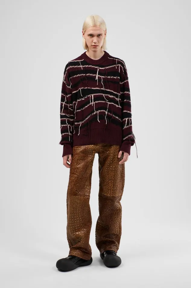 Women Camper Knit Melange Knit Sweater Brown Organic Cotton Knit Sweater