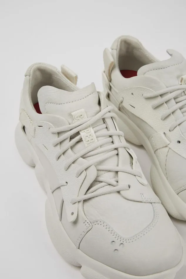 Women Camper Sneakers Karst White Nondyed Leather Sneakers