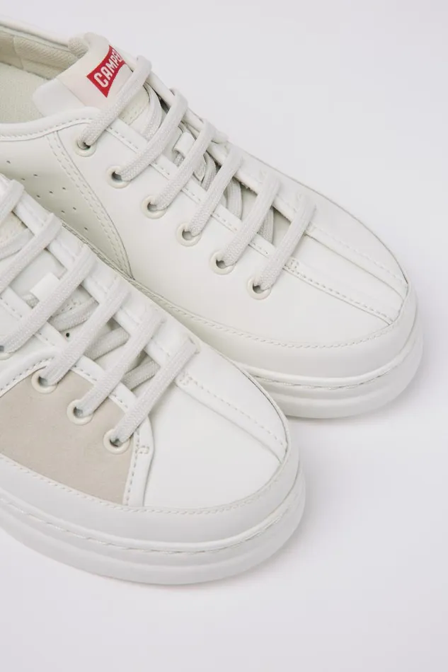 Women Camper Sneakers Twins White Multicolored Recycled Leather Sneakers