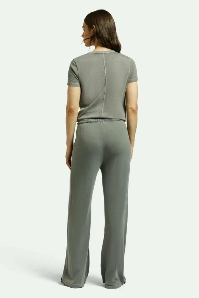 Women Carefree Organic Garment Dye Lounge Pant Washed Black Brixton Pants