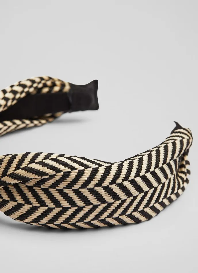 Women Carilla Black And White Chevron Fabric Hairband LKBennett Hair Accessories Women Carilla Black And White Chevron Fabric Hairband LKBennett Hair Accessories