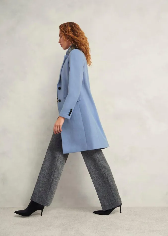 Women Cavendish Wool Coat Pale Blue Hobbs Coats and Jackets