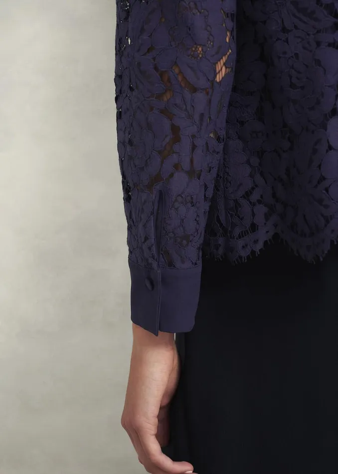Women Claire Lace Shirt Midnight Navy Hobbs Tops