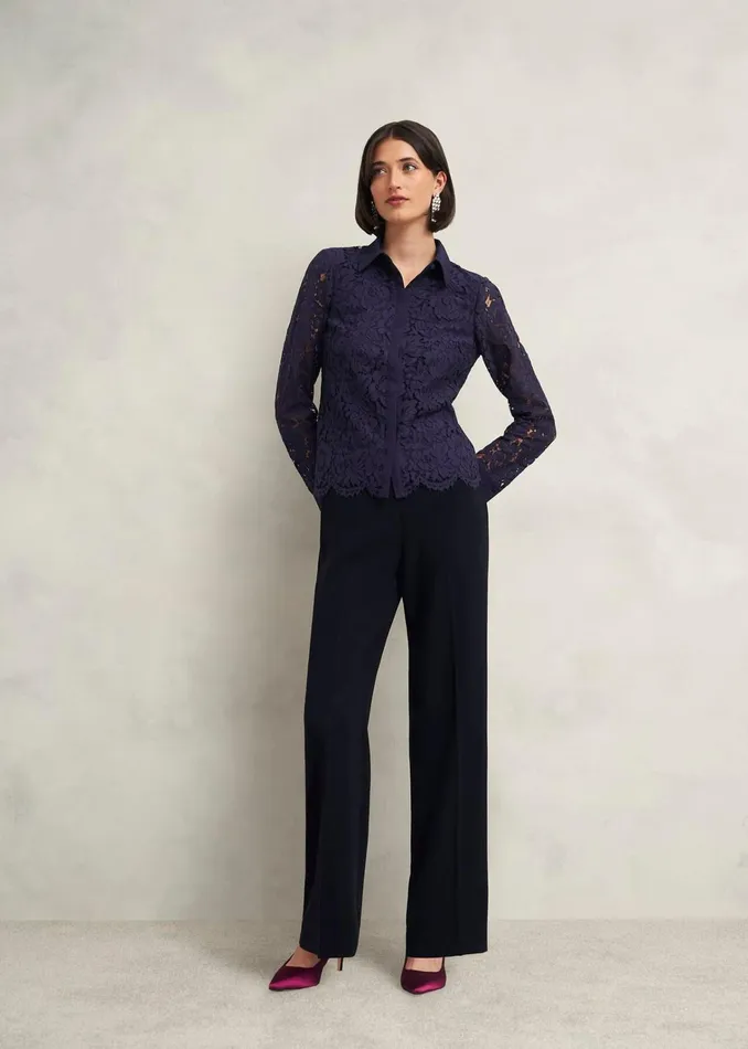 Women Claire Lace Shirt Midnight Navy Hobbs Tops